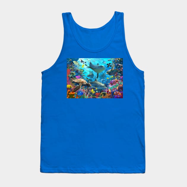 Dolphin Playground Tank Top by David Penfound Artworks